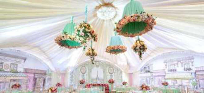 Оформление свадьбы в шатре для дня и вечера