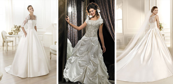 Платья с кружевным верхом и атласной юбкой на свадьбу