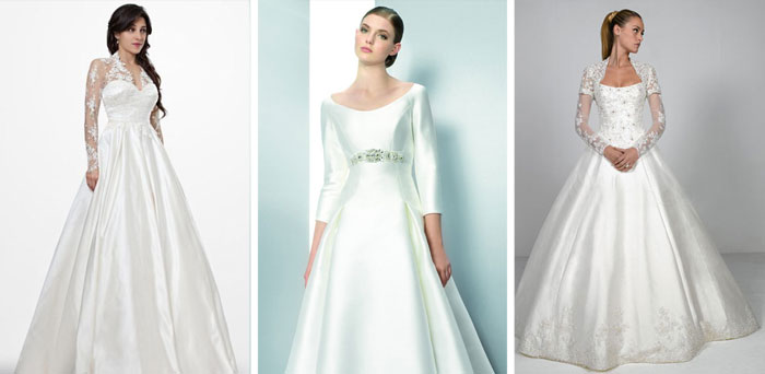 Подвенечный наряд с длинными рукавами