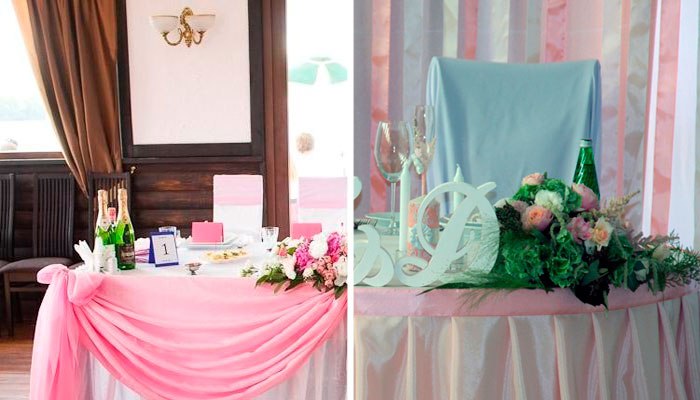 Украшение свадебного стола молодоженов